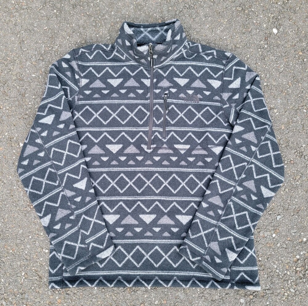 The North Face Novelty Gordon Lyons Quarter Zip Pullover Fleece Aztec Pattern